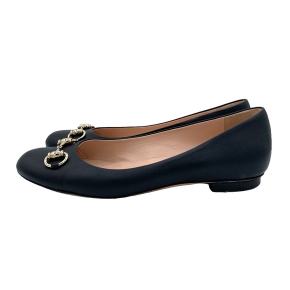 Gucci Black Leather Horsebit Flats - Picture 4 of 7